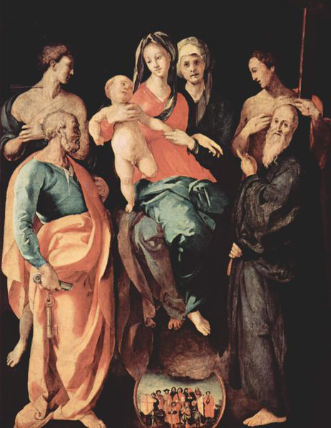 Jacopo Pontormo Annen-Altar, Madonna mit Hl. Anna, links